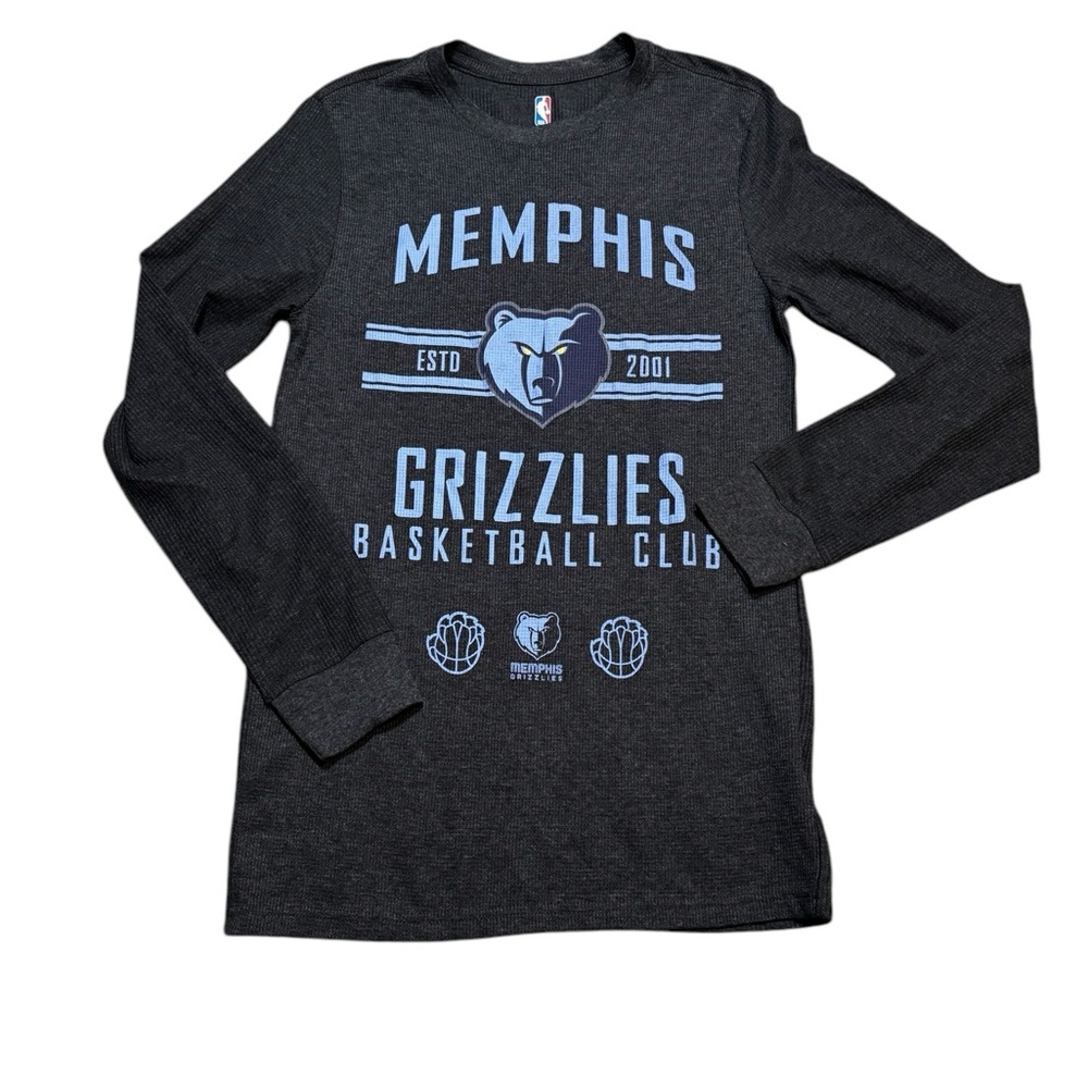 💙 Memphis Grizzlies NBA Long Sleeve Tee 🏀 Dark Gray Blue Size Small ✨